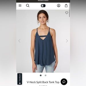 Daytrip Navy Zipper Back Tank Top